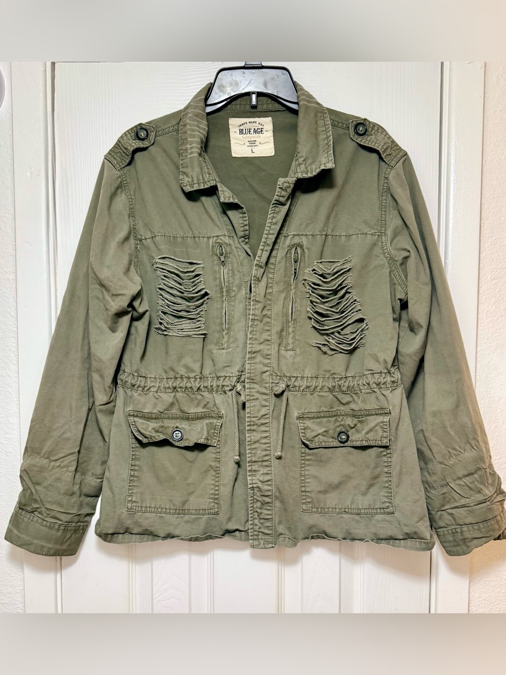 Blue Age Olive Utility Shirt Jacket